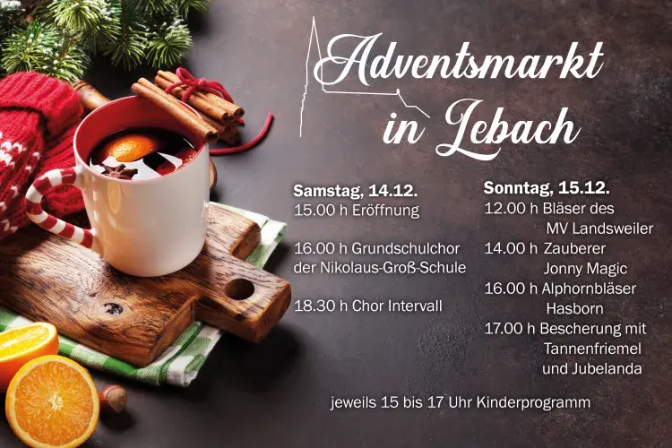 Plakat Adventsmarkt in Lebach